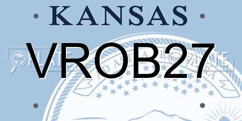 VROB27 Kansas License Plate