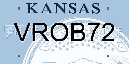 VROB72 Kansas License Plate