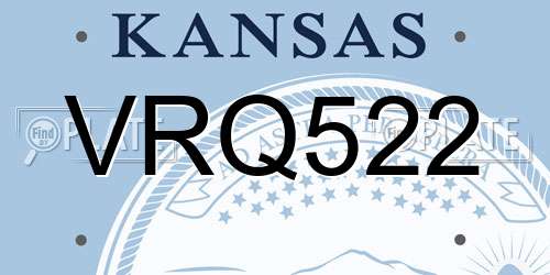 VRQ522 Kansas License Plate