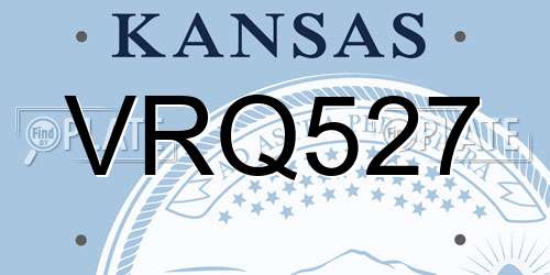 VRQ527 Kansas License Plate
