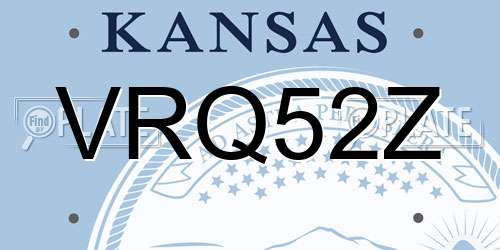 VRQ52Z Kansas License Plate