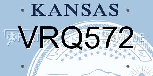 VRQ572 Kansas License Plate