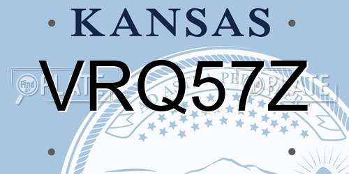 VRQ57Z Kansas License Plate