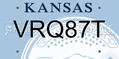 VRQ87T Kansas License Plate