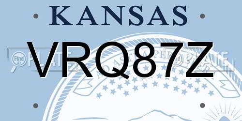 VRQ87Z Kansas License Plate