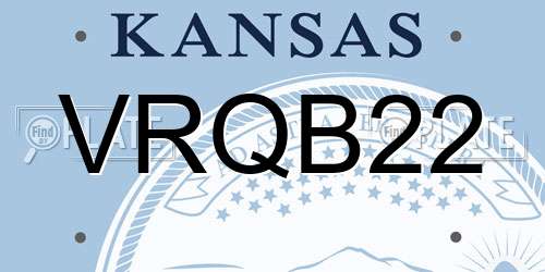 VRQB22 Kansas License Plate