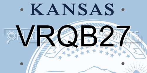 VRQB27 Kansas License Plate