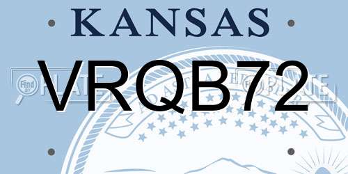 VRQB72 Kansas License Plate