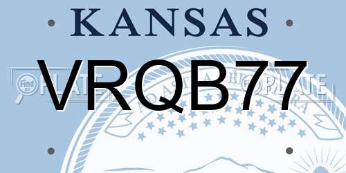 VRQB77 Kansas License Plate