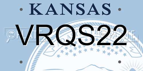 VRQS22 Kansas License Plate