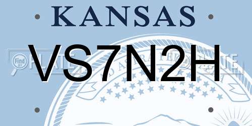 VS7N2H Kansas License Plate