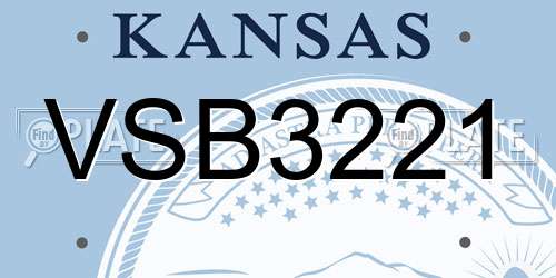 VSB3221 Kansas License Plate