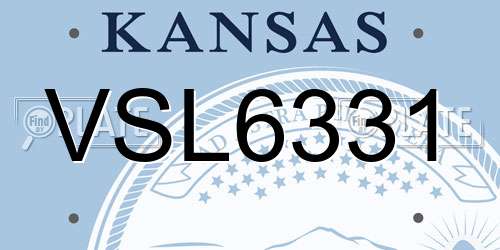 VSL6331 Kansas License Plate
