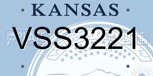 VSS3221 Kansas License Plate