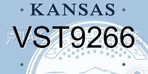 VST9266 Kansas License Plate