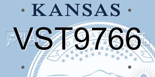 VST9766 Kansas License Plate