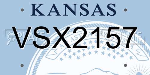 VSX2157 Kansas License Plate