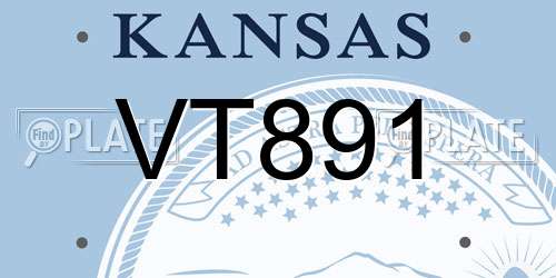 VT891 Kansas License Plate
