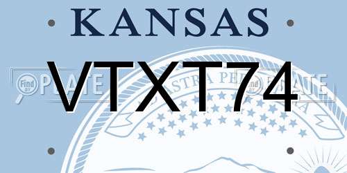 VTXT74 Kansas License Plate