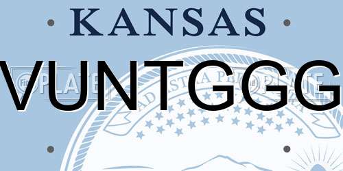 VUNTGGG Kansas License Plate