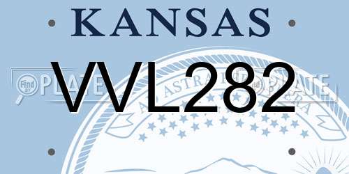 VVL282 Kansas License Plate
