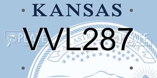 VVL287 Kansas License Plate