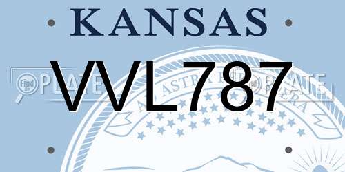VVL787 Kansas License Plate