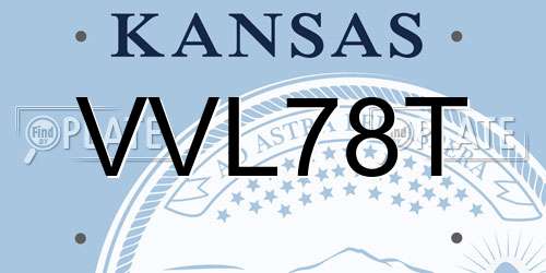 VVL78T Kansas License Plate