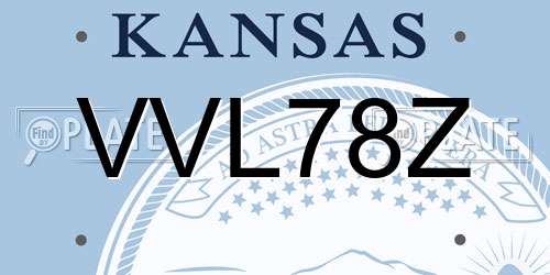 VVL78Z Kansas License Plate
