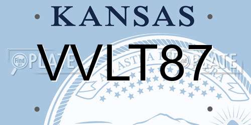 VVLT87 Kansas License Plate