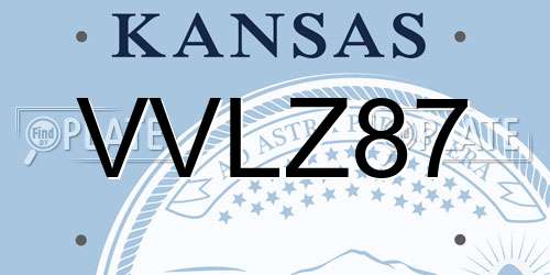 VVLZ87 Kansas License Plate