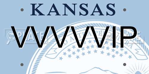 VVVVVIP Kansas License Plate