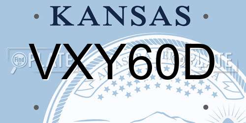 VXY60D Kansas License Plate