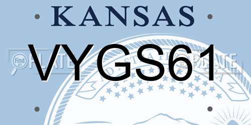 VYGS61 Kansas License Plate