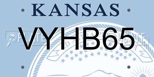 VYHB65 Kansas License Plate