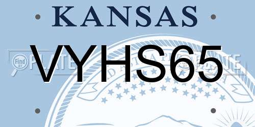 VYHS65 Kansas License Plate