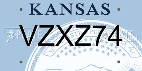 VZXZ74 Kansas License Plate