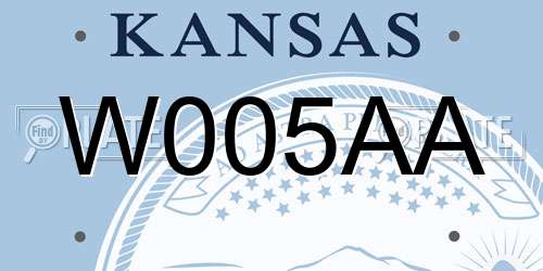 W005AA Kansas License Plate