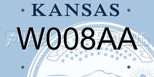W008AA Kansas License Plate