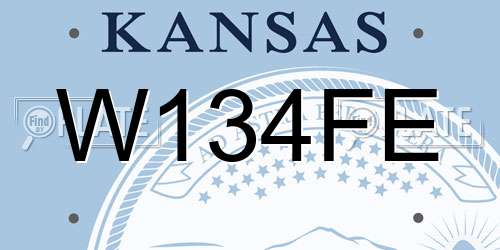 W134FE Kansas License Plate