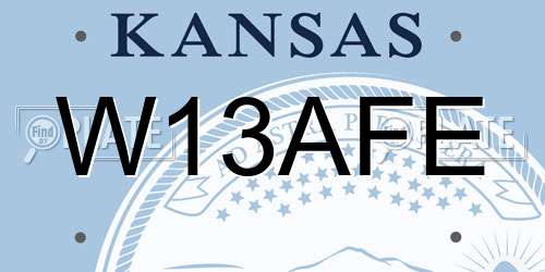 W13AFE Kansas License Plate