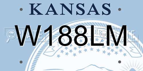 W188LM Kansas License Plate