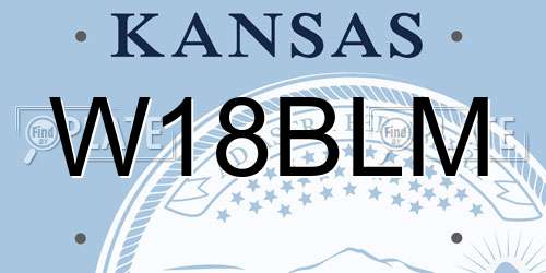 W18BLM Kansas License Plate