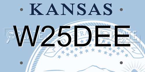 W25DEE Kansas License Plate