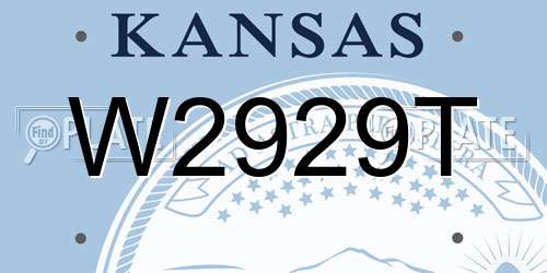 W2929T Kansas License Plate