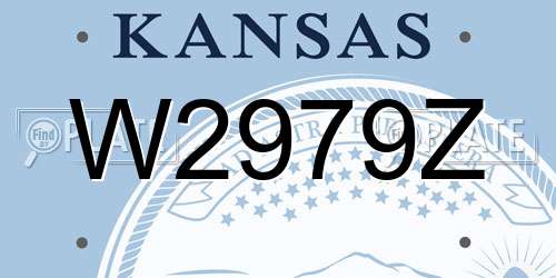 W2979Z Kansas License Plate