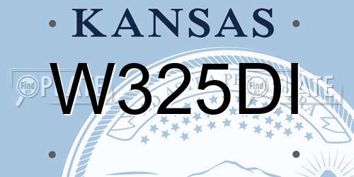 W325DI Kansas License Plate