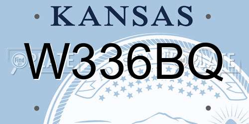 W336BQ Kansas License Plate