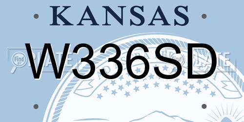 W336SD Kansas License Plate