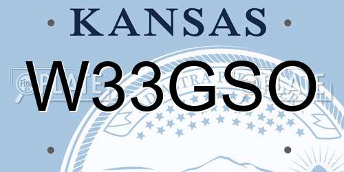 W33GSO Kansas License Plate
